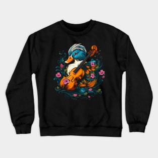 Mandarin Duck Playing Violin Crewneck Sweatshirt